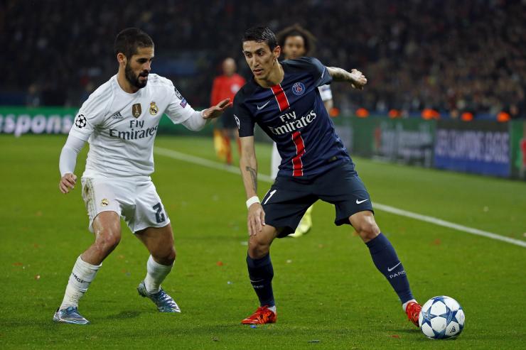 Paris Saint-Germain's Ángel di María will return to Real Madrid for the first time since leaving the club on Tuesday.                    Reuters