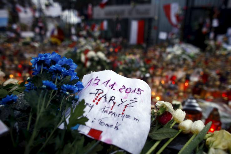 Paris attack memorial in Poland