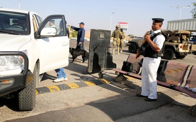 Police inspects cars entering the airport of the Red Sea resort of Sharm el-Sheikh