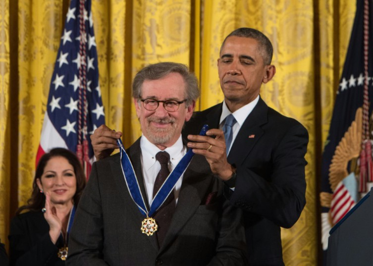 AFP  Nicholas KammUS President Barack Obama presents the Presidential Medal of Freedom to movie director Steven Spielberg at the White House in Washington DC