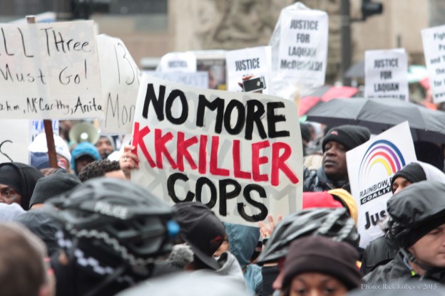 Laquan McDonald protesters march on Michigan Avenue on Black Friday