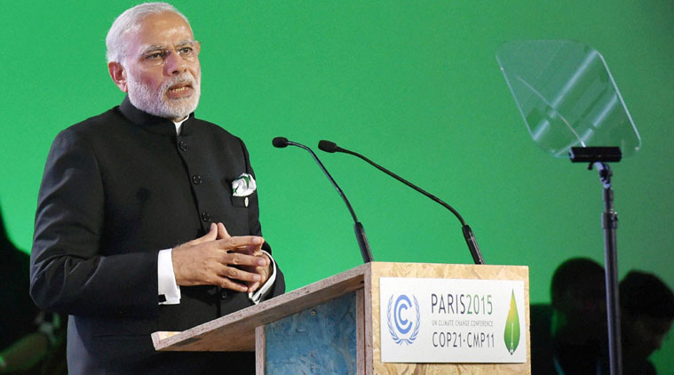 Prime Minister Narendra Modi addressing a welcome rally in his honour at Wembley Stadium in London on Friday