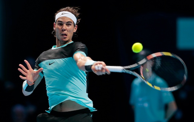 Rafael Nadal in action against Andy Murray