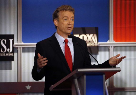 Rand Paul speaks during the Republican presidential debate