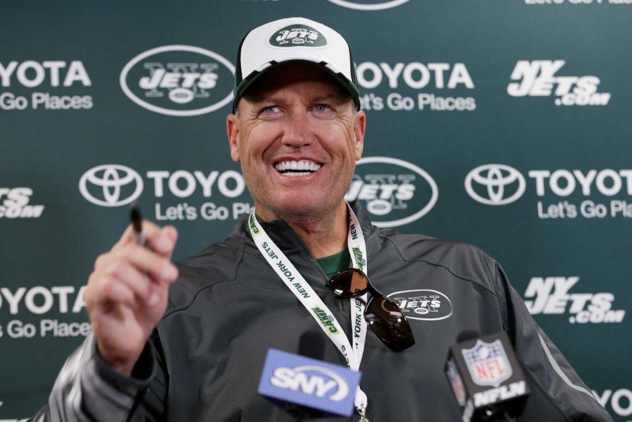 Rex Ryan then-coach of the New York Jets smiles during NFL football training camp in Cortland N.Y. Ryan was always good for a laugh or a headline-usually both-during his six seasons with the Jets. He has cons