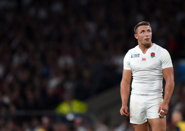 Sam Burgess on England duty during the Rugby Union World Cup