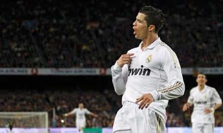 Ronaldo celebrates a goal for Real Madrid