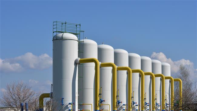 22 2015 shows a gas installation at a gas-pumping station in the small town Boyarka