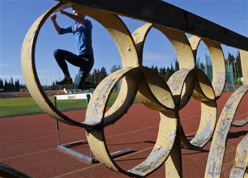 An athlete attends a training session at the Yunost sports ground at the Black Sea resort of Sochi Russia Thursday Nov. 12 2015. Facing allegations that Russia engages in extensive state-sponsored doping President Vladimir Putin on Wednesday