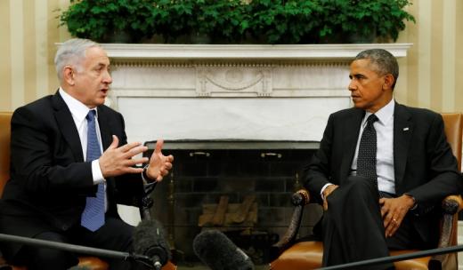 Obama and Netanyahu talking