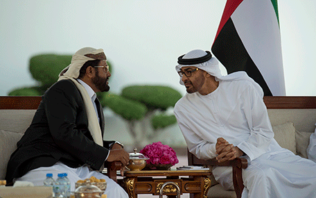 Sheikh Mohamed bin Zayed Al Nahyan receives Sultan Ali Al Arradah a Tribal Leader from Yemen's central province of Marib