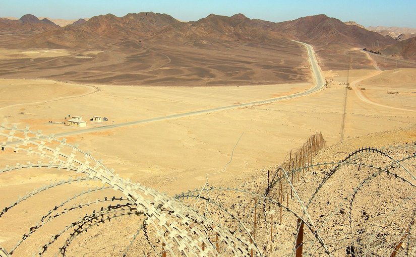 Sinai- Looking north along Egypt Israel border north of Eilat