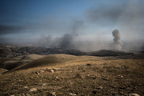 MT. SINJAR NOVEMBER 12 Smoke from a US-led coalition airtrike