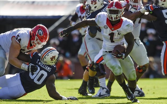 Sony Michel had 77 rushing yards to help Georgia beat Auburn