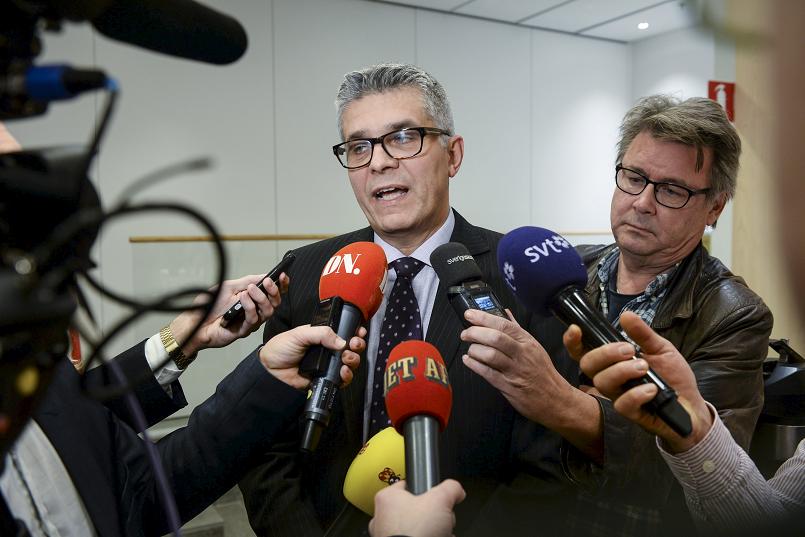 Head of the Swedish Security Service Anders Thornberg talks to journalists during a press meeting at Sapo headquarters in Stockholm Sweden