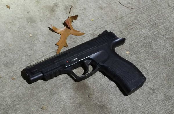 A firearm recovered from the scene of