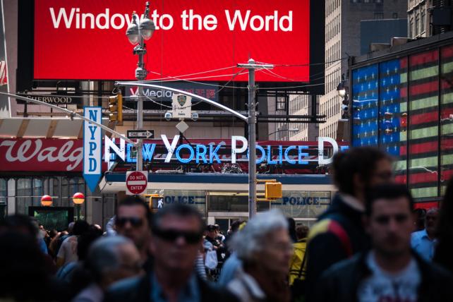 The New York Police Department precinct in Times Square New York City