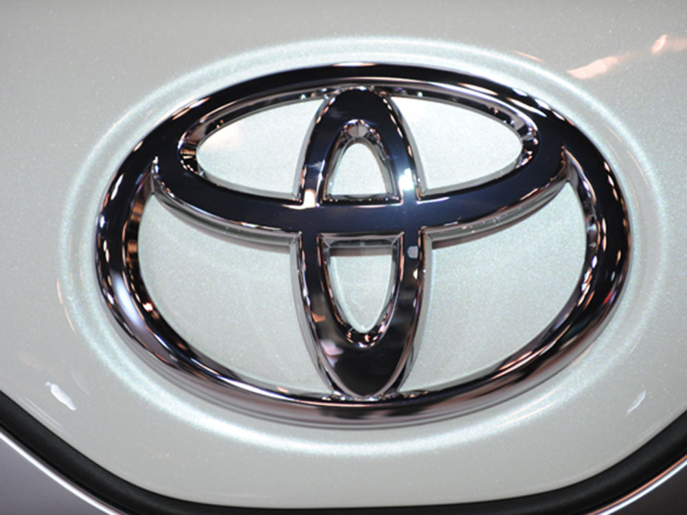 The Toyota logo is seen in this 2010 file