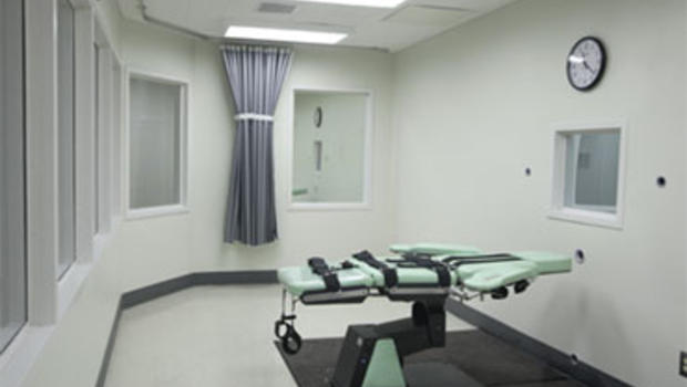 The death chamber of the lethal injection facility at San Quentin State Prison in San Quentin California is shown Tuesday Sept. 21 2010