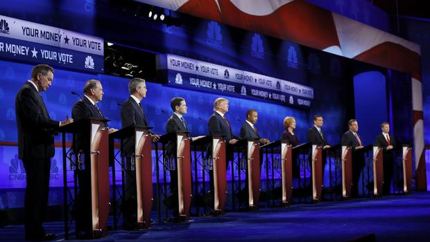 The frontrunners for Republican presidential nomination in the third GOP debate in Boulder Colorado