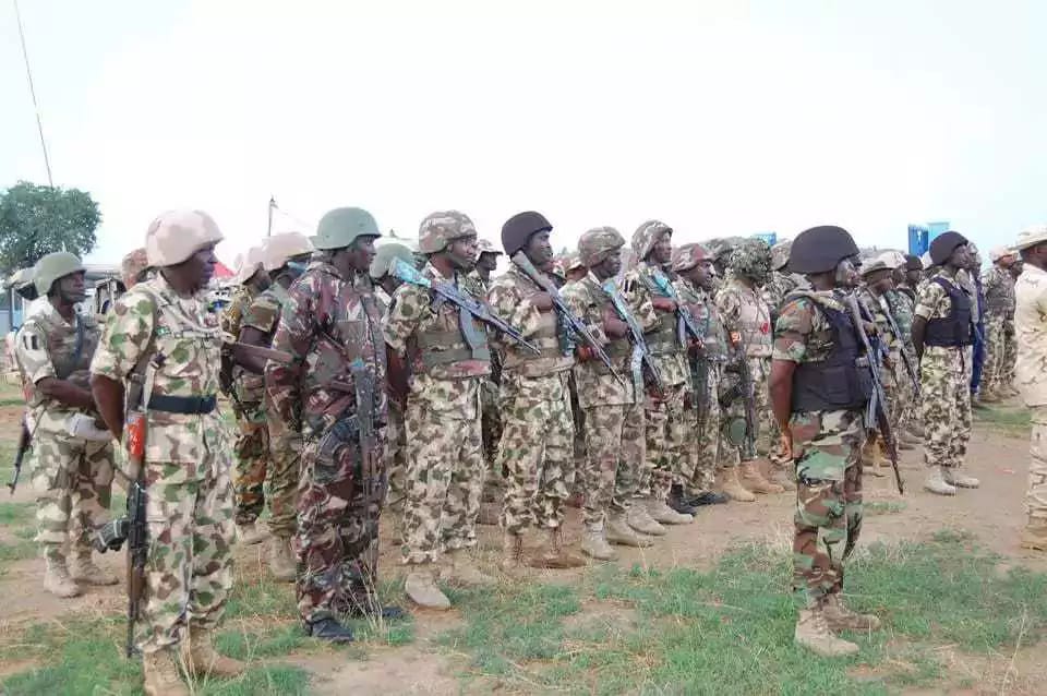 The soldiers of the Nigerian army