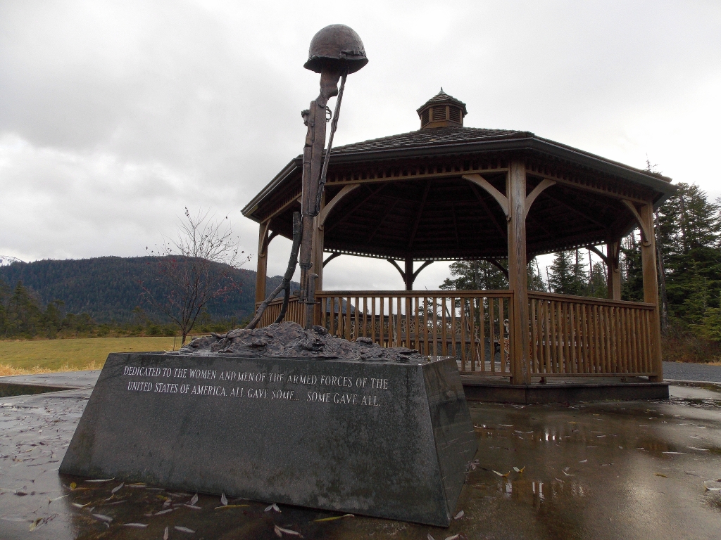 The statue honors veterans at the Petersburg Memorial Cemetery