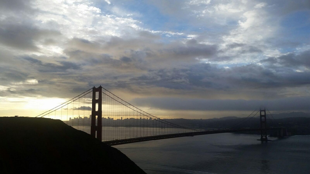 San Francisco Bay Golden Gate Bridge sunrise weather clouds generic