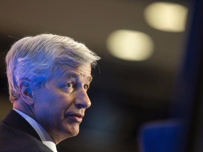 JPMorgan Chase Chairman and Chief Executive James Dimon speaks during the Institute of International Finance Annual Meeting in Washingt