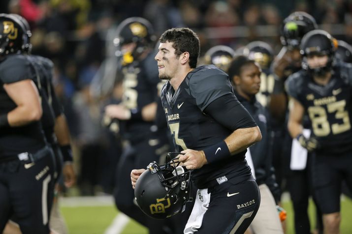 Tony Gutierrez 
 

 
Baylor quarterback Jarrett Stidham warms up with the team before last Saturday’s game against Oklahoma