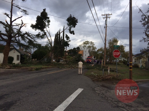 Damage seen in Denair from a reported tornado