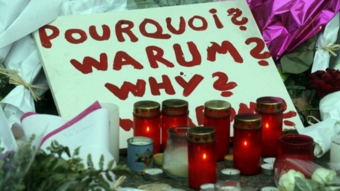 Tributes have been left in the Place de la Republique near some of the attack sites