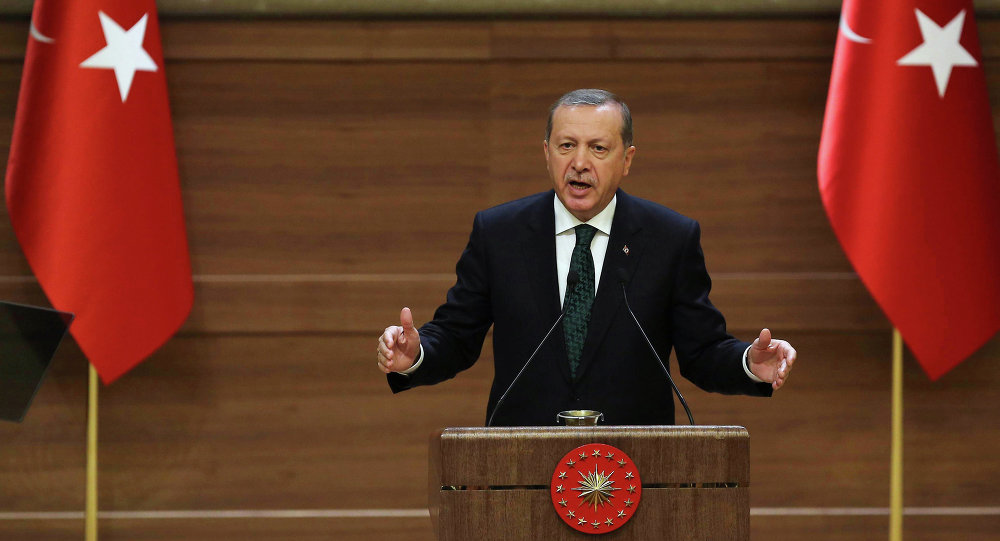 12 2015 Turkish President Recep Tayyip Erdogan addresses a meeting at the presidential palace in Ankara