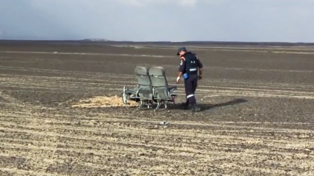 Damaged seats of a passenger jet bound for St. Petersburg in Russia that crashed in Egypt in