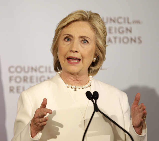 Democratic presidential candidate Hillary Rodham Clinton speaks at the Council on Foreign Relations in New York Thursday Nov. 19 2015. In a presidential