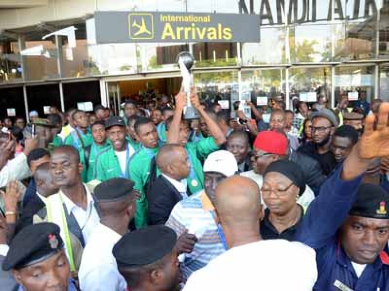 Victorious Golden Eaglets arrive amidst jubilation