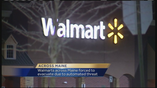 Walmart's evacuated across the state of Maine