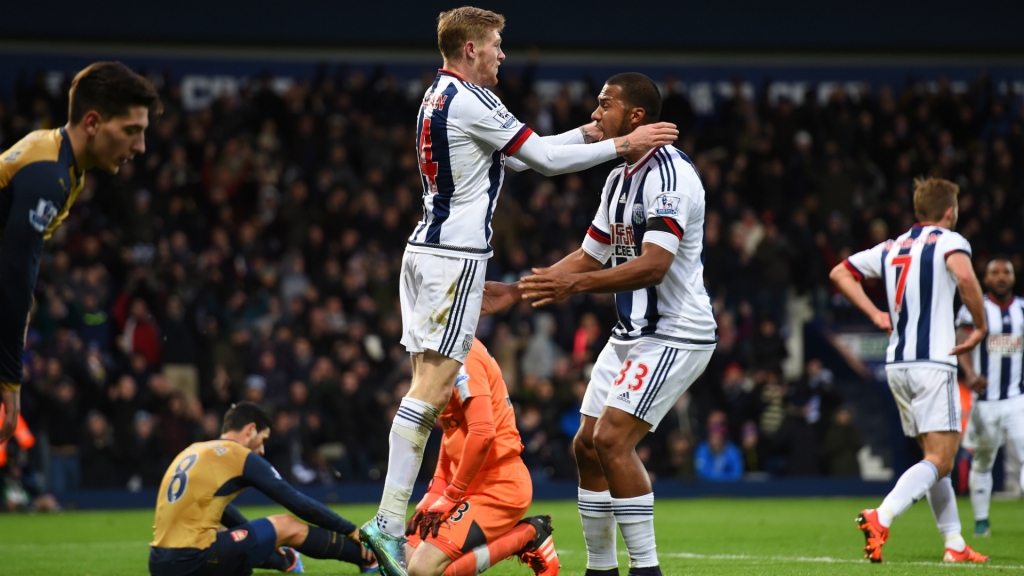 West Brom beats Arsenal 2-1 in Premier League