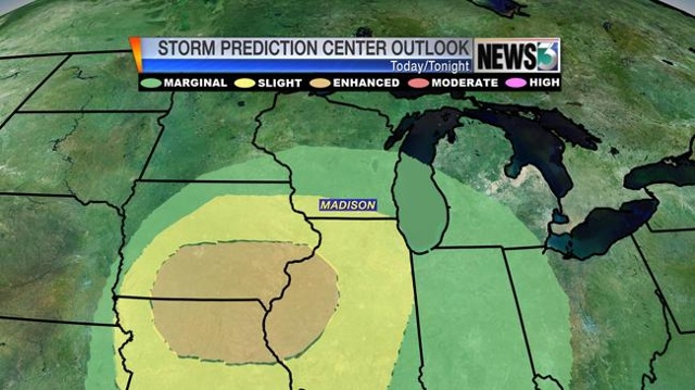 Possibility of severe storms, high winds Wednesday