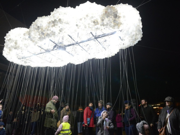 Art imitates life at last night's Lumiere launch in Durham