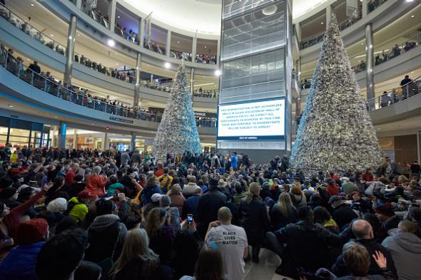 A Black Lives Matter protest on Dec. 20 2014 at the Mall of America in Bloomington Minnesota