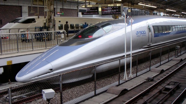 A Japanese Shinkansen or bullet train