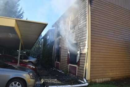 A Sea Tac apartment fire displaced four families.- Courtesy