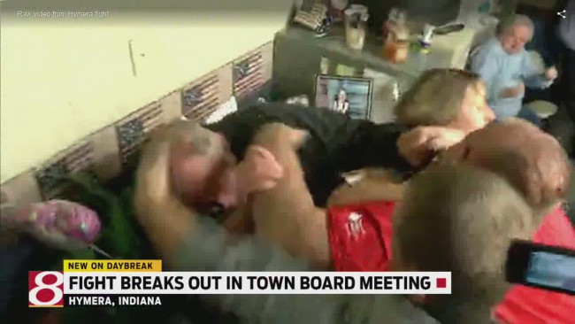 A fight broke out at a town board meeting