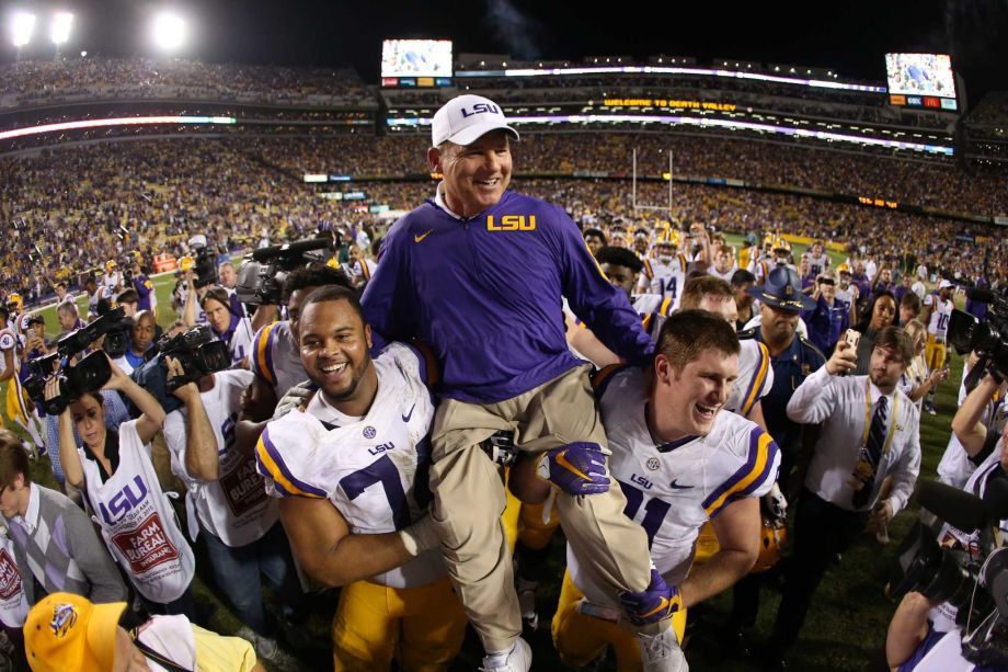 A day many thought would end with Les Miles down and out saw the LSU coach riding high