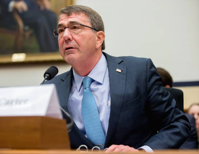 Defense Secretary Ash Carter testifies on Capitol Hill in Washington Tuesday Dec. 1 2015 before the House Armed Services Committee hearing