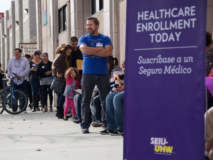 California residents wait in line to sign up for Affordable Care Act coverage in this 2014 Associated Press file