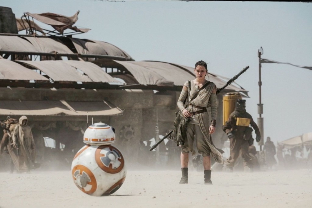 Adorable droid BB-8 meets Rey played by Daisy Ridley