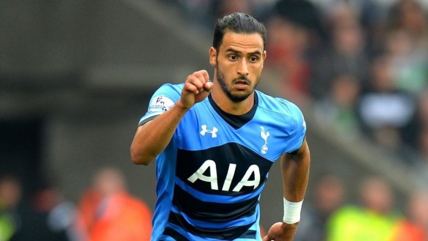 SWANSEA WALES- OCTOBER 04 Nacer Chadli of Tottenham Hotspur during the Barclays Premier League match between Swansea City and Tottenham Hotpsur at the Liberty Stadium