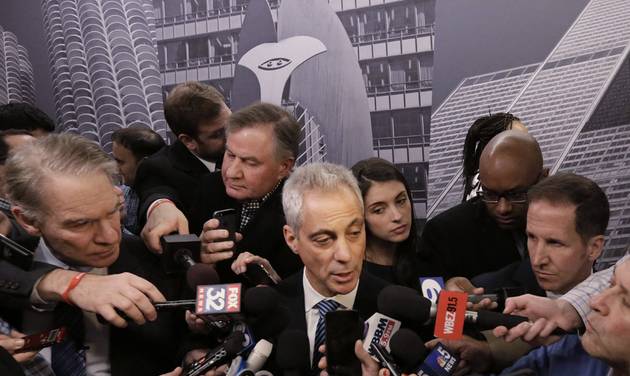 Chicago Mayor Rahm Emanuel speaks to the media Thursday Dec. 3 2015 in Chicago. Faced with growing calls for federal intervention after a white officer fatally shot a black teen Mayor Rahm Emanuel said Thursday the city would welcome a Justice Depart