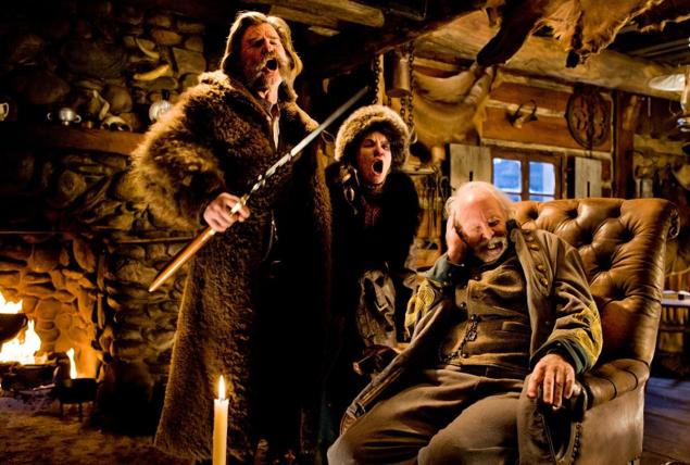 Kurt Russell Jennifer Jason Leigh and Bruce Dern make their points in “The Hateful Eight.”